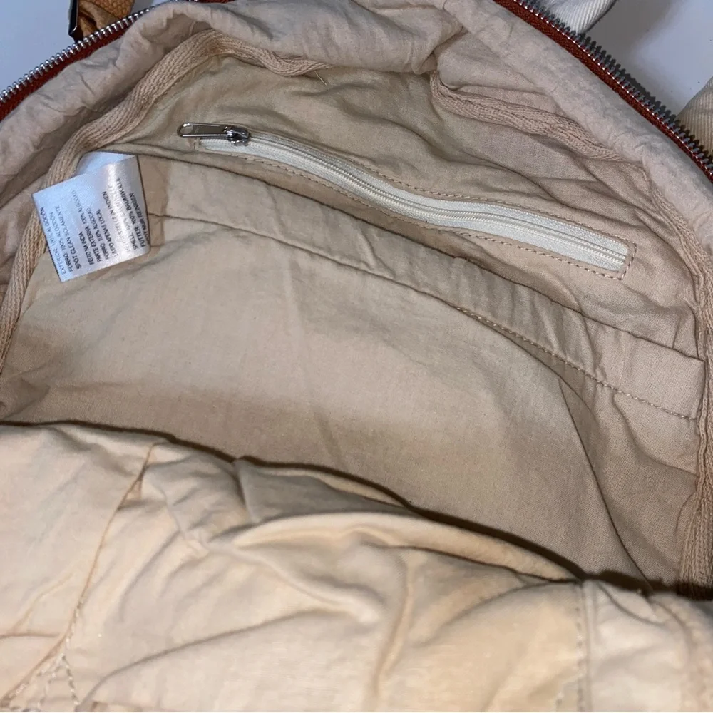 BDG Small Colorblock Backpack Cargo Multi Zipper Neutrals Unique Patchwork